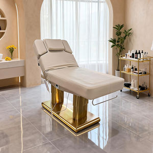 Chaise de massage électrique de luxe avec chauffage, base en acier inoxydable doré, mobilier esthétique, soins de beauté, <span class=keywords><strong>spa</strong></span> - Product Image 5