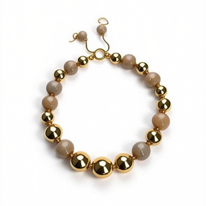 Fashion <b>Beaded</b> <b>Bracelet</b> 316L Stainless Steel PVD <b>Gold</b> Plating Sustainable Resistant Jewelry Accessory - Product Image 2
