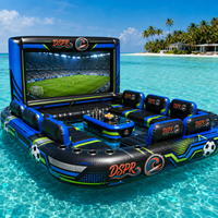 Canapé gonflable pour zone de supporters de football avec dossier flottant et support pour grand écran, idéal pour les centres de villégiature, parcs aquatiques et locations événementielles