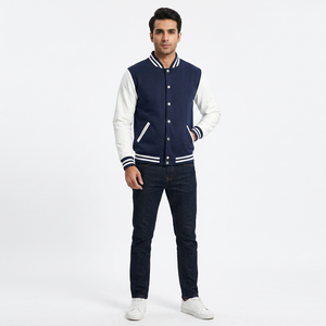 Blouson universitaire unisexe de baseball, haute qualité, mode hiver, coupe-vent, en toile, motif lettres, col montant, respirant, 100% - Product Image 1