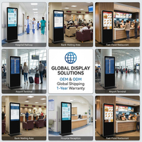 Écran publicitaire portrait de 49 pouces pour affichage numérique intérieur avec vidéo pour centre commercial, kiosque tactile 4K WiFi
