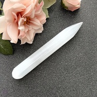 Selenite naturelle, pointe unique, baguette ronde, cristal pour décoration intérieure, cadeau de collection **Sous-titre:** Pointe unique polie