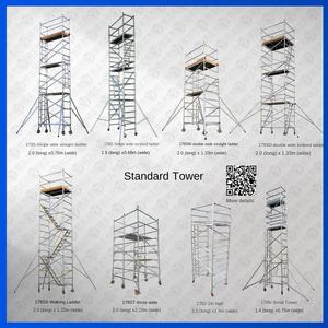 Échelle de levage d'échafaudage d'escalade d'alliage d'<span class=keywords><strong>aluminium</strong></span> industriel moderne roue de construction mobile à chargement rapide décoration extérieure de roue - Product Image 4