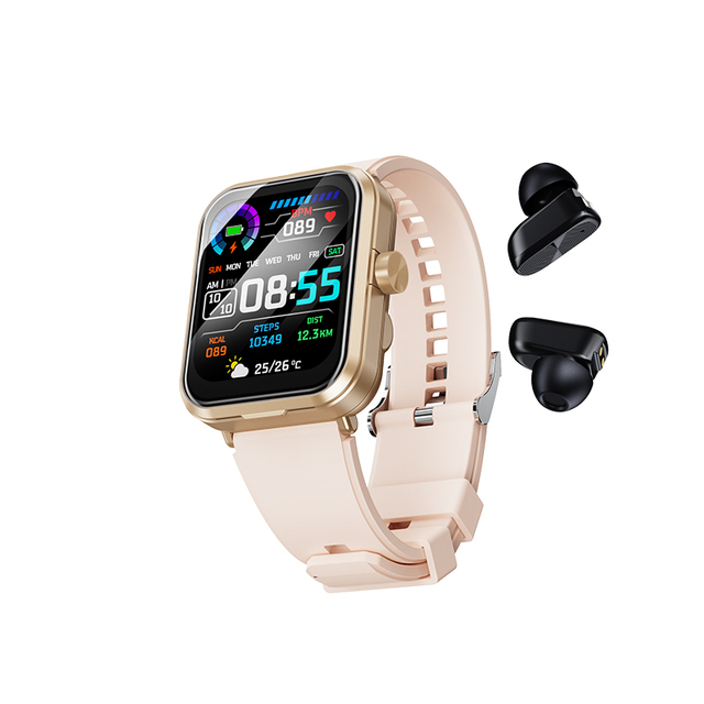 Health Management TWS6 Smart Watch with Earphone 1.85 Inch Massive Dials Multiple Functions Style Magnetic Charging