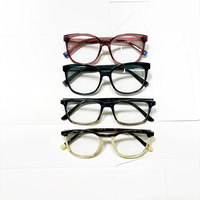 Montura de Gafas Ópticas de Acetato Sólido de Moda, Montura Completa Hecha a Mano, Diseño Tortoise Clear Cat Eye, Montura de Gafas Graduadas Unisex para Hombre