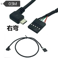 Montaje en panel hembra USB 2,0 personalizado a cable conector Molex 4pin 5P