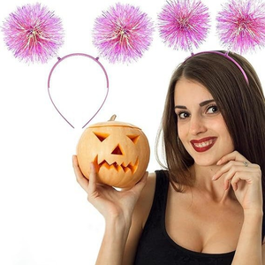 Serre-tête Lumineux Oreilles de Chat, Cerceau Cheveux Scintillant avec Pompons, Effet Néon Irisé Clignotant pour Fêtes Rave, Pâques, Ramadan, Cadeaux Festifs - Product Image 4