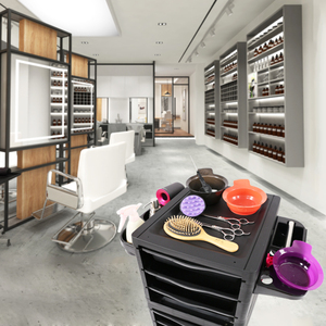 Chariot de coiffeur roulant avec tiroirs, chariot de rangement professionnel pour salon de coiffure avec roues - Product Image 3