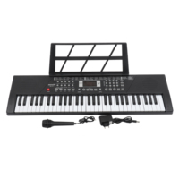 Badu 61-Keys Piano Keyboards Musical Keyboard New Semi-Professional Digital Synthesizer for Children Plastic Material Black/Pink