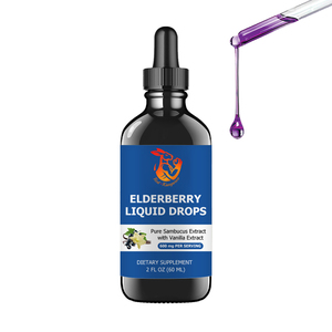 Factory Direct Organic Elderberry Liquid Drops with <b>Vanilla</b> Extract Extra Strength Immune Support Liquid Vegan Formula Drops - Product Image 1
