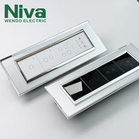 Interruptor Táctil Inteligente Niva OEM con Control Remoto Wifi, Panel de Vidrio Templado, Interruptores de Luz de Pared Modulares Eléctricos Personalizados