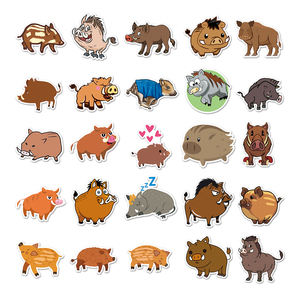 Haute qualité 50 pièces mignon Animal <span class=keywords><strong>sanglier</strong></span> Anime autocollant découpé impression vinyle dessin animé autocollant - Product Image 4