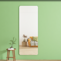 Miroir mural pleine longueur en verre trempé sans cadre, rectangulaire, sans perçage, pour la maison, la salle de maquillage, l'approvisionnement commercial
