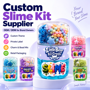 Kit de slime transparent personnalisé, slime beurre non toxique, fabrication OEM ODM, vente en gros, jouet sensoriel anti-stress extensible - Product Image 1