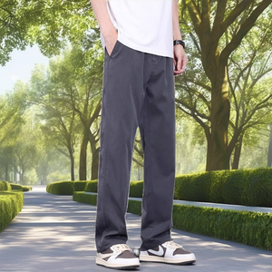 Fesho กางเกงขากว้างผู้ชาย, กางเกงลำลองขากว้างขนาดใหญ่ผ้าคอตตอน100% เอวสูงถนนฤดูใบไม้ร่วง - Product Image 2