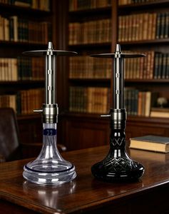 Chicha en métal à longue tige, base en verre, débit réglable, accessoire pour fumer le tabac - Product Image 3
