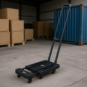 Folding Hand Truck 6 Wheels 500 Lbs Capacity Collapsible Utility Cart For Tools And Luggage <b>Transport</b> - Product Image 2
