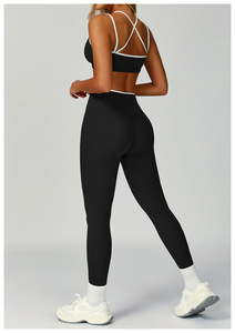 OEM donna Flared Set sport bike pantaloncini ad asciugatura rapida pantaloni Yoga reggiseno gilet da ginnastica Top abbigliamento sportivo Leggings personalizzati - Product Image 5