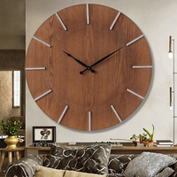 Jam Dinding Kayu Buatan Tangan dengan Desain Klasik Rustic Folk untuk Dekorasi Rumah & Taman, Hadiah Populer