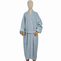 Peignoir d'hôtel et de spa en coton tricoté léger avec col châle, unisexe, pour toutes les saisons, vente en gros et au détail