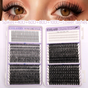Pestañas Postizas Segmentadas Rizadas Voluminosas de Densidad Mixta 40D100D en Libro, Gran Almacenamiento para Maquillaje Diario y de Fiesta - Product Image 1