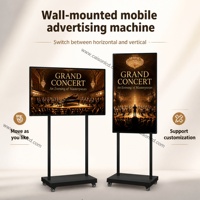 Écran tactile LCD publicitaire sur pied de 43, 49, 55, 65 pouces, équipement d'affichage numérique intérieur pour centre commercial.