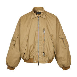 Veste bomber MA1 en tissu épais et chaud pour l'automne et l'hiver, teinte vintage, imprimé délavé, streetwear, avec motif cœur pour <span class=keywords><strong>homme</strong></span> - Product Image 2