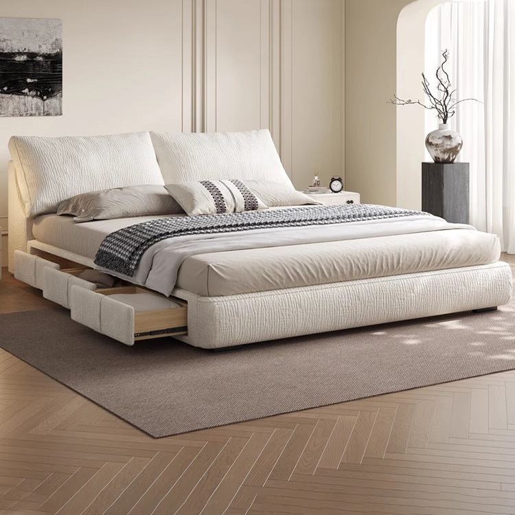 Modern King Size Upholstered Storage Bed – Fabric Soft Bed Frame with Gas Lift Storage for Contemporary Bedroom Furniture - View 2