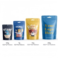 Sachets Mylar personnalisés imprimés avec fermeture Ziplock, anti-odeur, en aluminium, pour bonbons gélifiés, 3,5g et 7g, format stand-up