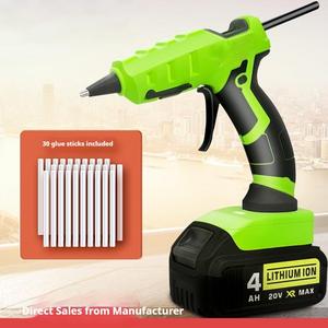 Pistola <span class=keywords><strong>de</strong></span> Adhesivo Termofusible Inalámbrica <span class=keywords><strong>de</strong></span> 18V con Batería <span class=keywords><strong>de</strong></span> Litio, con Barras <span class=keywords><strong>de</strong></span> Pegamento <span class=keywords><strong>de</strong></span> 7MM/150MM para Reparaciones en el Hogar - Product Image 2