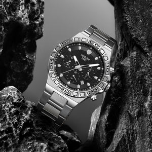 Nibosi 2661 Relojes de cuarzo Banda de acero inoxidable Reloj para hombres Relojes de pulsera con correa de cuero impermeables - Product Image 6