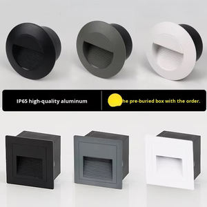 Lampe <span class=keywords><strong>LED</strong></span> pour escalier d'angle rond et carré étanche IP65 pour l'extérieur Corps en aluminium encastré pour mur et pied pour le jardin - Product Image 4