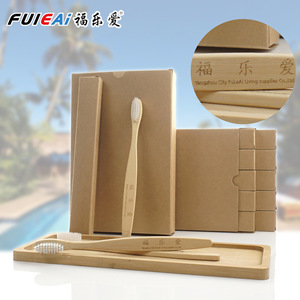 Fuleai Bamboo Toothbrush Soft Bristle Biodegradable Adult Manual Toothbrush 10 Pack Individually Packaged - Product Image 1