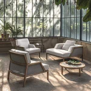 Canapé d'extérieur en forme de L, structure en alliage d'aluminium, meubles de patio design avec coussins pour usage résidentiel - Product Image 2