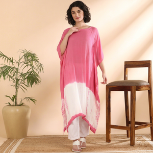 High Quality Designer Rayon <b>Kaftan</b> Tie Dyed <b>Summer</b> Daily Wear Regular Fit Sweetheart neck at Best Price by Supplier - Product Image 1