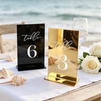 Porte-numéros de table rectangulaires modernes en acrylique, très demandés, pour la décoration de mariages et de fêtes
