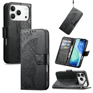 Funda Cartera Tipo Folio <span class=keywords><strong>para</strong></span> iPhone 18 17 Pro Max, con Ranuras <span class=keywords><strong>para</strong></span> Tarjetas de Crédito, Diseño de Mariposa, en Cuero PU, <span class=keywords><strong>para</strong></span> <span class=keywords><strong>Mujer</strong></span> - Product Image 6