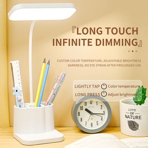 Lampe de nuit <span class=keywords><strong>LED</strong></span> rechargeable au design moderne, support pour stylo en plastique alimenté par batterie, émettant de la lumière tricolore pour <span class=keywords><strong>table</strong></span> d'étude à domicile - Product Image 5
