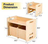 Ensemble de chaises de table en bois moderne réglable en hauteur pour les tout-petits Table de sevrage pour enfants de 1 à 3 ans Bureau à usage préscolaire à domicile