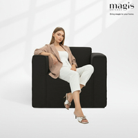 Canapé individuel moderne de haute qualité Quantum, fauteuil d'appoint surdimensionné, siège profond, fauteuil confortable, design carré, pour hôtel, appartement, salon