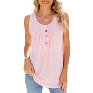 NOUVEAU T-shirt sans manches d'été Loose Button <span class=keywords><strong>Long</strong></span> Vest Top - Product Image 6