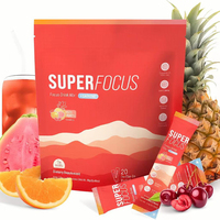 Poudre d'électrolytes Super Focus Energy Mix, Complément Nutritionnel d'Hydratation Sportive en Sachets de Fruits Marque Blanche, 20 Sachets