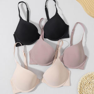 IBGUH Jovem Menina T-shirt Sutiã Estilos de Moda Underwire 3/4 Copa Fechamento Frontal Respirável Acolchoado Push-Up Bra - Product Image 1