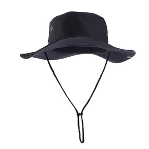 Toptan özel Logo saç aksesuarları açık su geçirmez Boonie şapka geniş ağız nefes avcılık balıkçılık Safari güneş şapkası erkekler için