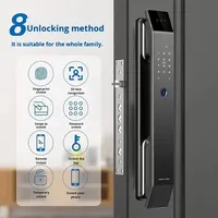 Kunci Pintu Elektronik Pintar Pengenal Wajah Tuya Sensor Rumah Sidik Jari Kata Sandi Tanpa Penyimpanan Data Model QCD-X-14