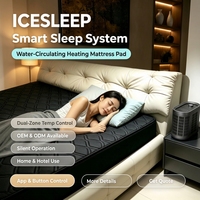 Surmatelas intelligent à refroidissement par eau avec contrôle de température double zone, moniteur de fréquence cardiaque, lavable, pour hôtel, compatible APP/Wi-Fi/Bluetooth, pour un sommeil optimal
