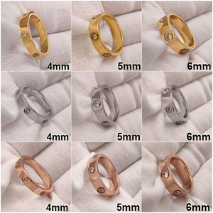 Luxury Four-leaf Flower Brand Designer Screw Love Zircon Stainless Steel <strong>Rings</strong> Women <strong>Diamond</strong> <strong>Ring</strong> - Product Image 6