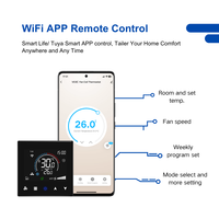 Умный Wi-Fi термостат Tuya для фанкойлов с недельным программируемым режимом, термостат для кондиционеров
