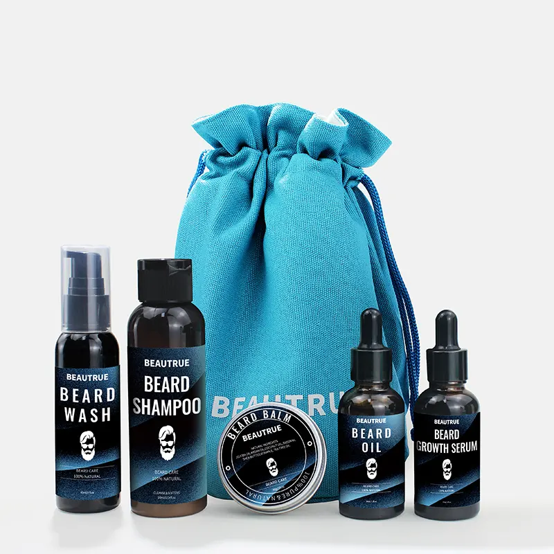 Low MOQ Mens Grooming Kit Private Label balmboard Growth Oil Kit per la crescita della barba Set per la cura della barba da uomo