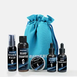 Low MOQ Mens Grooming Kit Private Label Balmbeard Growth Oil Beard Growth Kit Mens Beard Care Set